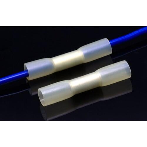 10/20/30/50PCS BHT1.25/2/5 Heat Shrink Waterproof Wire Connectors Insulated Automobile Butt Wire Cable Terminals