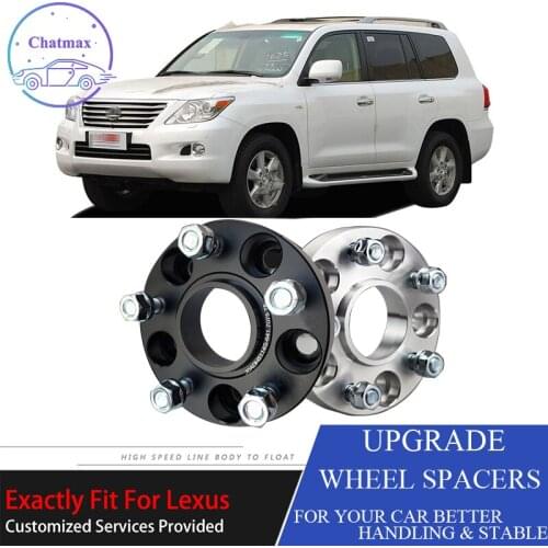 For Lexus LX 2008+ 5X150 110CB 30mm Thick Hubcenteric Black/White Color Wheel Spacer Adapters