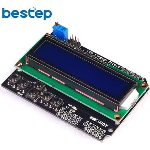 5PCS LCD Keypad Shield LCD1602 LCD 1602 Module Display For Arduino ATMEGA328 ATMEGA2560 raspberry pi UNO blue screen