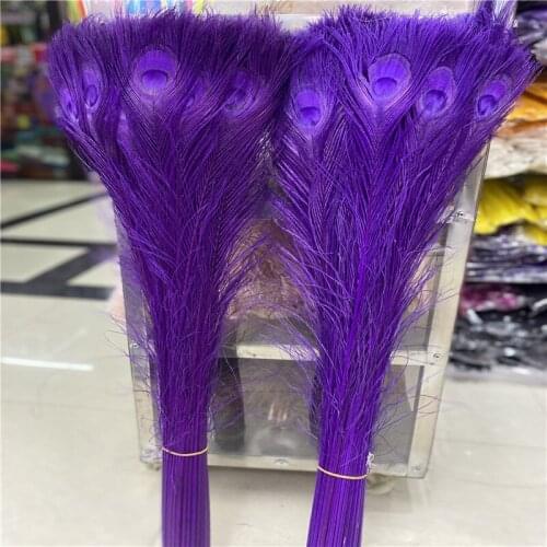 50pcs/lot Purple Peacock Feathers 70-80 Cm/28-32 Inch Carnival Jewelry Party Accessories Celebration DIY Plumes