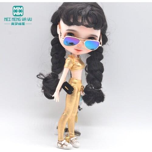 Fits Blyth clothes Azone OB23 OB24 1/8 doll accessories Fashion shiny shiny sportswear suit Girls gift