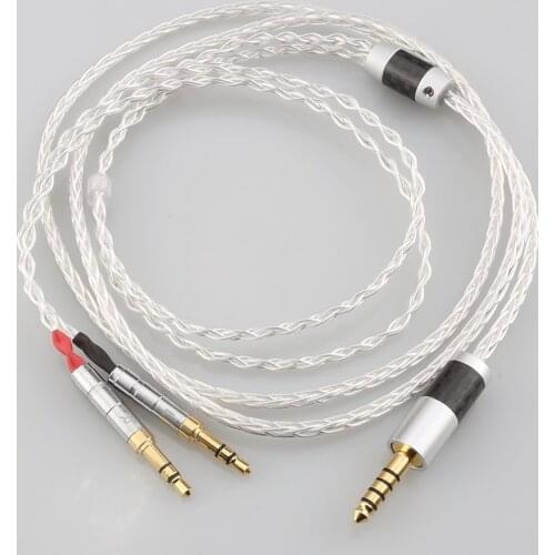 Audiocrast 8 Cores Silver Plated Headphone Earphone Cable For Denon AH-D600 D7100 Hifiman Sundara Ananda HE1000se HE6se he400