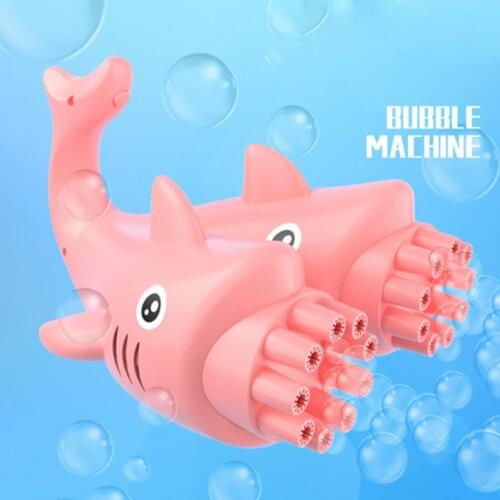Automatic Bubble Gun Toys Gatling Bubble Machine 18 Holes Bubble Machine Shark Dolphin Double Headed Bubble Maker
