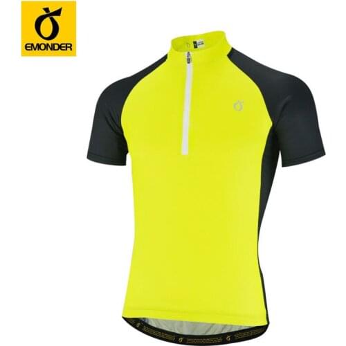 EMONDER Summer Cycling Clothing Solid Color Bicycle Short Sleeve T-shirt Ropa Ciclismo Maillot Road Bike Running Cycling Jersey