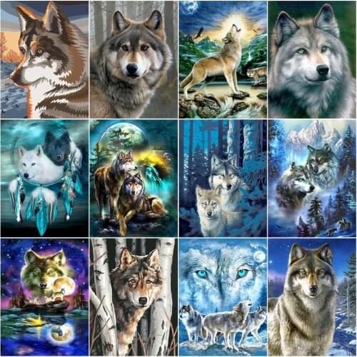 GATYZTORY Painting By Numbers For Adults Lonely Wolf In The Jungle Oil Picture By Number Handmade Unique Gift Home Wall Decor