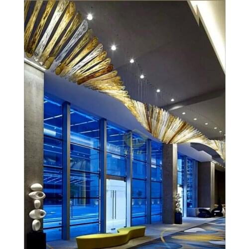 Hotel engineering lights lobby corridor ceiling hanging lights creative glass tube hanging chandeliers