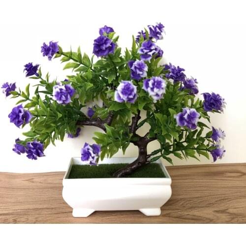 Artificial Plants Pine Bonsai Tree Pot Plants Fake Flowers Potted Ornaments for Office Home Decor Simulated Potted Garden Decor