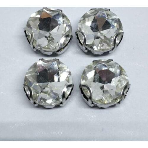 The Stone Flower White Crystal Glass Sewing Rhinestones with D Shape Claw DIY Jeans Woman and Wedding Dresses