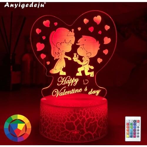 Colorful Led Table Night Light Unique Wedding Gift Nightlight for Home Decoration Usb Battery 3d Illusion Lamp Wedding Souveni