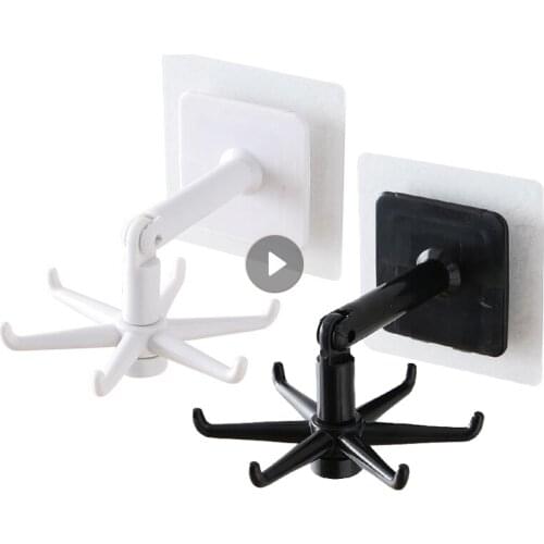 Hooks 360 Degree Rotatable Punch Free Multi Purpose Kitchen Hook Firm Home Storage Accessories Organization Household Brand New