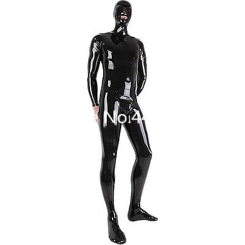 Latex Rubber Bodysuits with Hoods Mask&Gloves Socks Latex Rubber Full Bodysuits Back Zip Sexy Costume zentai exotic apparel