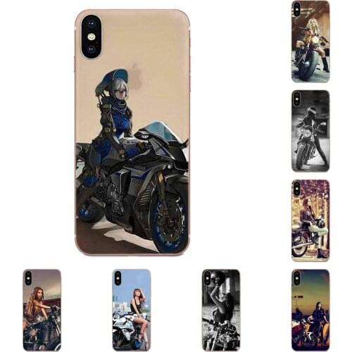 Motorcycle Girl Transparent Soft Cover Bag For HTC Desire 530 626 628 630 816 820 830 One A9 M7 M8 M9 M10 E9 U11 U12 Life Plus