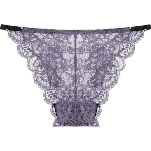 Sexy Hollow Out Lace Briefs Women See through transparent Bikini Panties Comfortable Lingerie Plus Size XXL Underwear Ultra thin