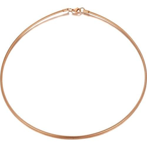Simple Bohemia Design Rose Gold Pendant Torques For Women Girls Trendy Titanium Stainless Steel Office Necklace N20177