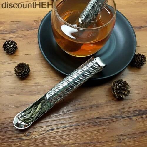 Tea Stainless Steel Mesh Tea Strainer Filter Metal Pipe Design Loose Leaf Tea Infuser Steeper Diffuser Tea Accessories
