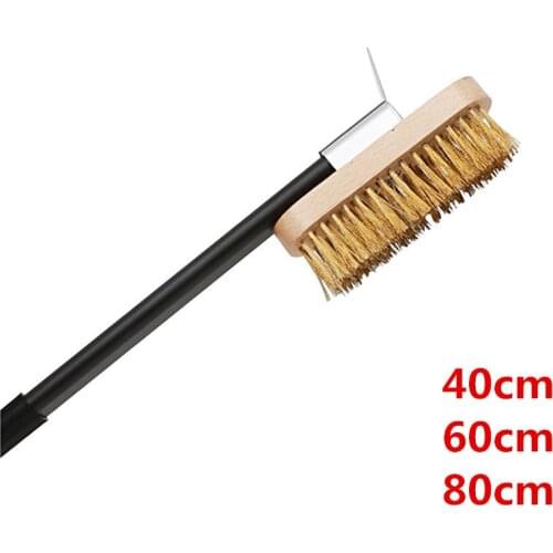 Pizza Oven clean Copper Brush Scraper Household Grill Brass bbq rack machine Cleaning Brush with long Handle pizza cutter peel