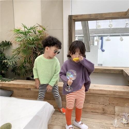Unisex Sweaters Fashion Korean Knit Sweater for Girls Toddler Baby Jackets Candy Colors Spring Autumn Boy Sweaters Kids Clothes