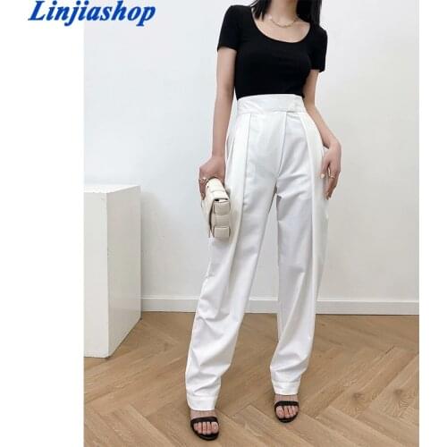 Spring High Waist Harem Pants For Women Celmia 2021 Casual Velcro Asymmetrical Trousers Ladies Pockets Office Pantalon