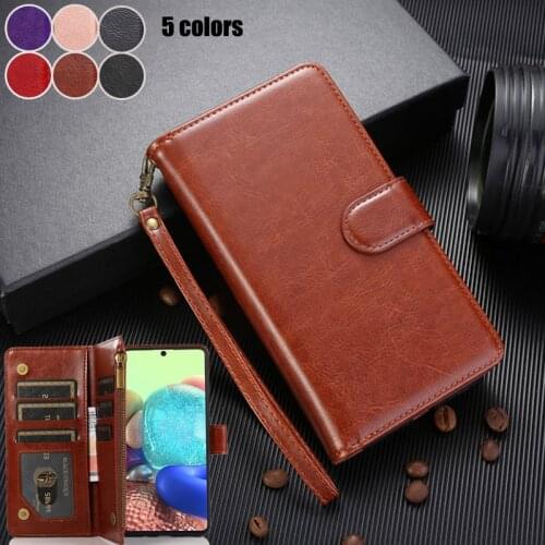 Zipper Flip Leather Case For Samsung Galaxy A01 Core A71 A51 5G Kickstand With Wallet Protect Fundas Multi Cards Phone Coque