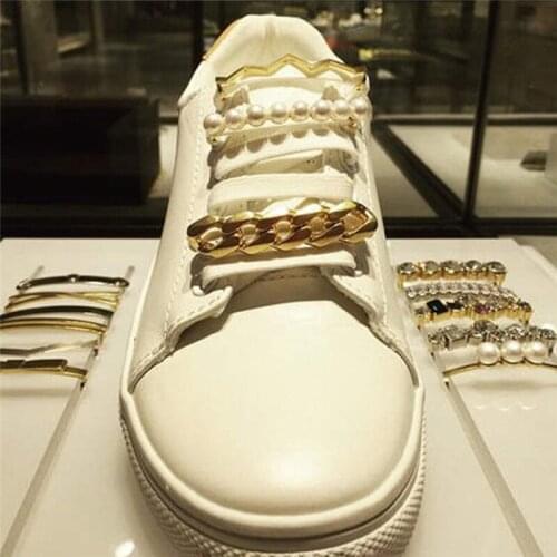 Shoelaces Clips Decorations Charms Faux Pearl Rhinestone Shoes Accessories Gifts Fashion Mini Alloy+Acrylic Shoe Clips