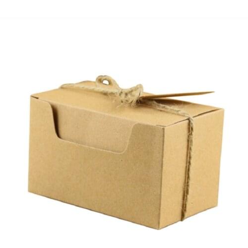 100pcs Kraft Paper Candy Box Packaging Bag Baby Shower Wedding Favors and Gifts Box for Guests Cookies Boxes Party Supply