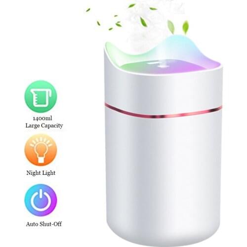 1400ml New Home Air Humidifier Large Capacity Aroma Diffuser Cool Mist Maker USB Big Fogger Ultrasonic Humidificador for office
