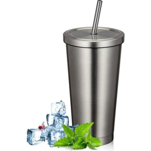 17oz Travel Mug 304Stainless Steel Straw Coffee Tumbler with Lid Double Wall Vacuum Insulated Cup for Coffee Water Cold