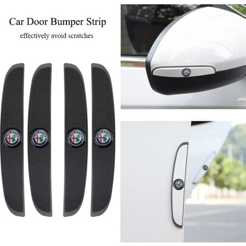 4Pcs Rubber Anti-Collision Strip Car Door Anti-Scratch Protector Stickers For Alfa Romeo 159 Giulietta 156 147 Mito GT Giulia