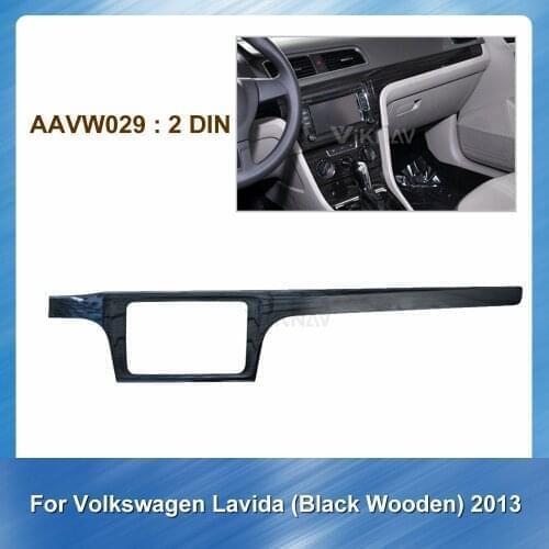 Car Radio Fascia for Volkswagen Lavida 2013 Black Wooden DVD frame Dash Mount Kit Adapter Trim Facial Panel Frame Dashboard
