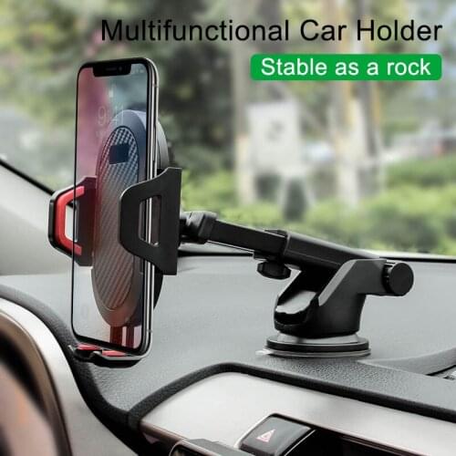 Automatic Lock Car Phone Holder Rotatable Telescopic Suction Cup Stand Car Air Outlet Lazy Phone Bracket GPS Navigation Stand