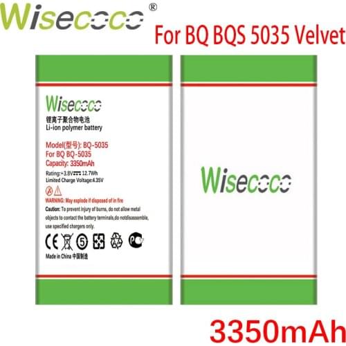 Wisecoco BQ5035 3350mAh Newly Produced Battery For BQ BQS 5035 Velvet Phone Battery Replacement + Tracking Number