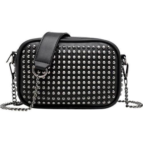 Brand Rivet Shoulder Bags Ladies Chain Crossbody Bags For Women Bag Small Punk Messenger Bags Female Vintage Purse