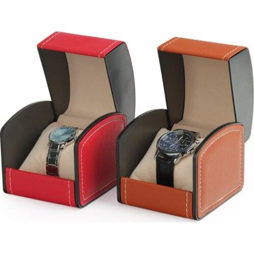 HOSENG Black Red Brown Color PU Leather Watch Luxury Box Jewelry Display Watch Waterproof Case Holder Organizer HS_489
