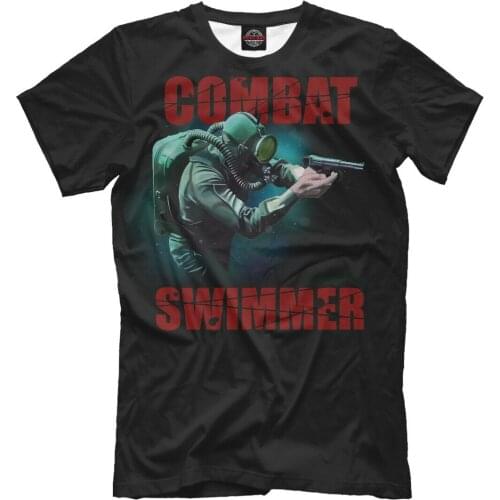 T-shirt Russia Army Navy Naval swimmer black color