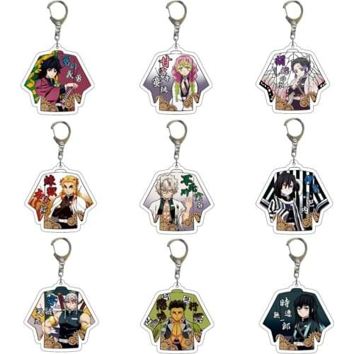 Demon Slayer Kamado Tanjirou key cute cartoon key chain students bags Pendants