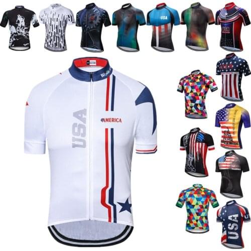Weimostar USA Cycling Jersey Men 2021 Pro Team Bicycle Clothing Uniforme Clothes Mountain Bike Jersey Tops Road Cycling Shirt