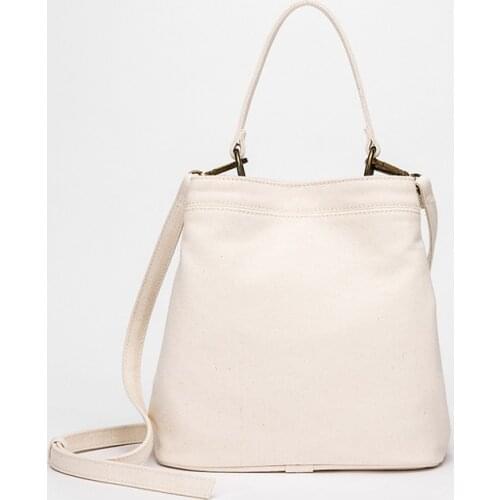 Canvas handbags Japan and South Korea ins trend new carriage bucket bag shoulder messenger portable wandering bag