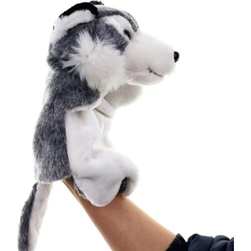Hand Puppet Lovely Animal Plush Childhood Soft Toy Wolf Shape Story Pretend Playing Dolls Gift Finger Puppets Toy On Hand