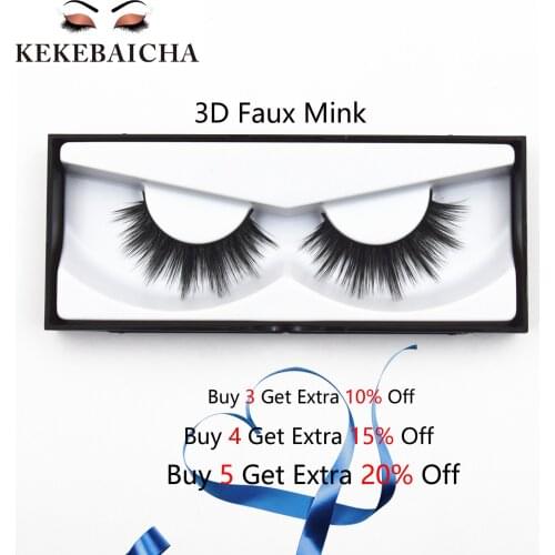 KEKEBAICHA 3D cilios faux mink eyelashes makeup false eyelashes handmade natural full volume lashes 3D faux cils mink eyelashes