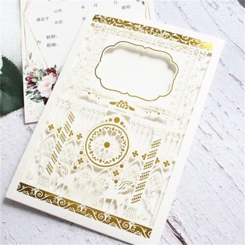 Envelopes For Vouchers Invitation Cards Gold Foil Lace Laser Cutting Multi Colors Personal Insert Design 50 Pcs