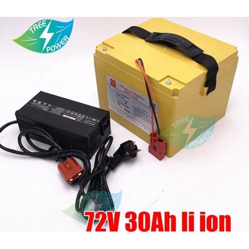Large Capacity 72v 30ah Lithium Battery 72v 30ah Li Ion for Electric Bike 72v 3000w Motor Vehicle Tricycle Scooter + 5A Charger