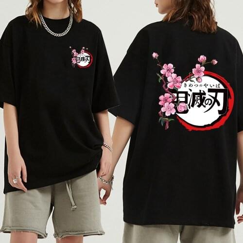 Anime Demon Slayer Harajuku Summer Short Sleeve Male Fashion T-shirt