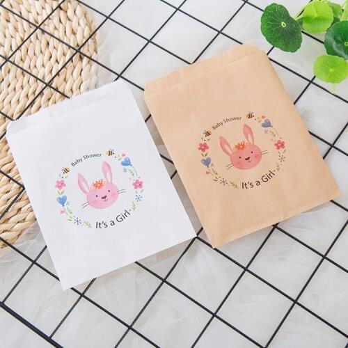 Set of 25 Its a girl Candy Bags,Girl Baby shower Treat Bag for Cookies,Popcorn,Donut,Gift,Buffet Favors Bag Party Decorations