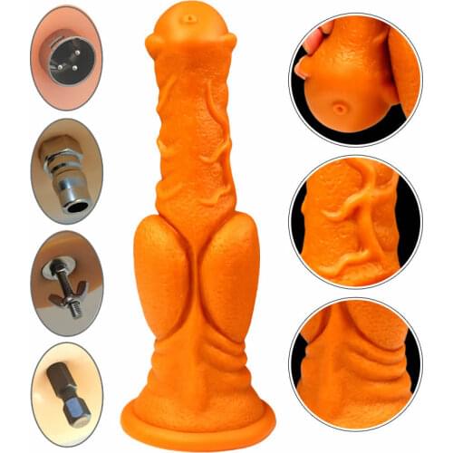 Sex Machine Attachment Senior Soft Liquid Silicone Accessories Animal Horse Dildos Anal Plug Penis Love Machine Products M01