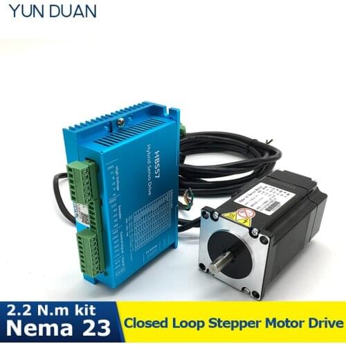 NEMA23 57mm Flange 2.2Nm 314Oz-in DC24-60V Closed loop Stepper Motor &Drive Kit Easy Servo for CNC Mill Engraving machine