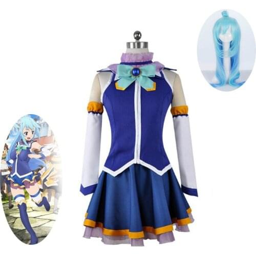 NEW Gods Blessing on this Wonderful World Aqua Tops Dress Uniform Outfit Anime Cosplay Costumes