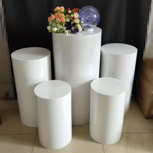 2021New Products white mental pedestal display pedestal table stand Cylinder Pedestal Display Art Decor Pillar wedding