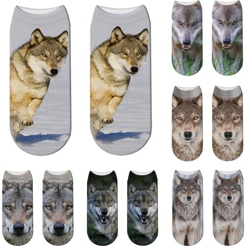 Novelty 3D Printed Animal Socks Funny Dog Women Summer Sports Breathable Low Ankle Socks Cotton Happy Holiday Gift Socks носки