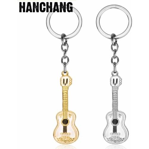 New Hot Cute Classic Unisex Metal Guitar Key Chain Ring Keychain Novelty Creative Keyring Trinket Charm Buckle Jewelry