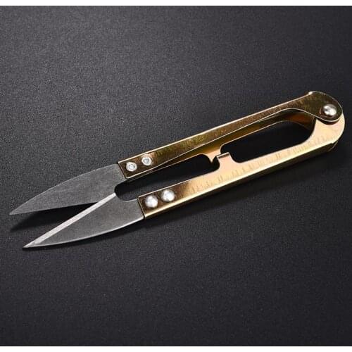 1PCS Stainless Steel U-shaped Small Scissors Cross-stitch Thread Trimming Sewing Process Fishing Line Multifunctional Scissors